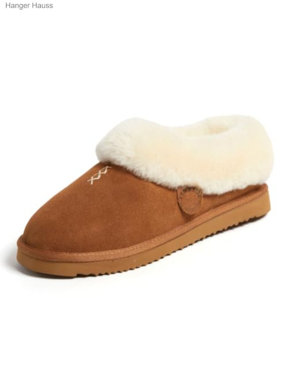 Genuine Shearling Suede Scuff Slippers Memory Foam Slip-In House Shoes